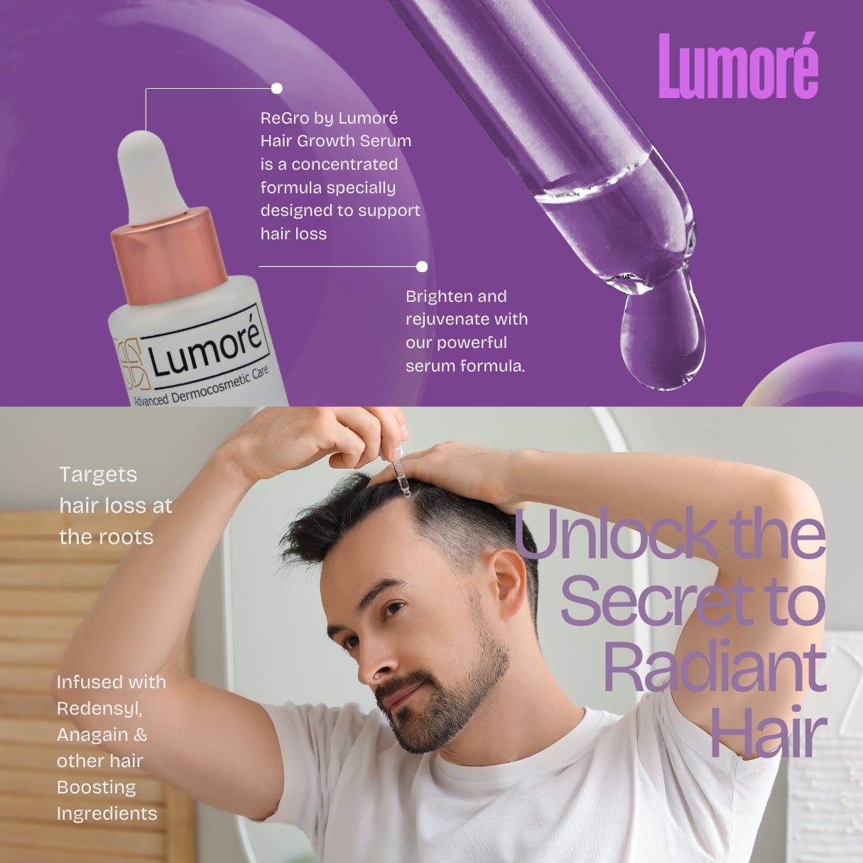 Lumoré Re-Gro Hair Growth Serum For Hair Loss & Thinning